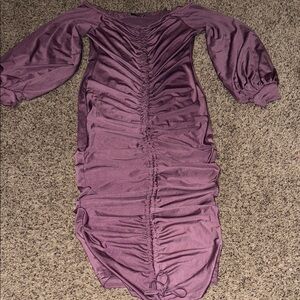 Ruched Purple Dress